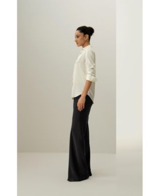 Women's Spread Collar Silk Shirt