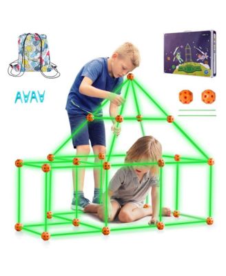 Fort Building Kit for Kids, 85PCS Glow in The Dark STEM Building Toys, Educational Gift for Old Boys & Girls