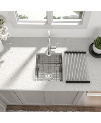 13x15x9inch Undermount Kitchen Sink Stainless Steel Single Bowl 16 Gauge Bar Prep