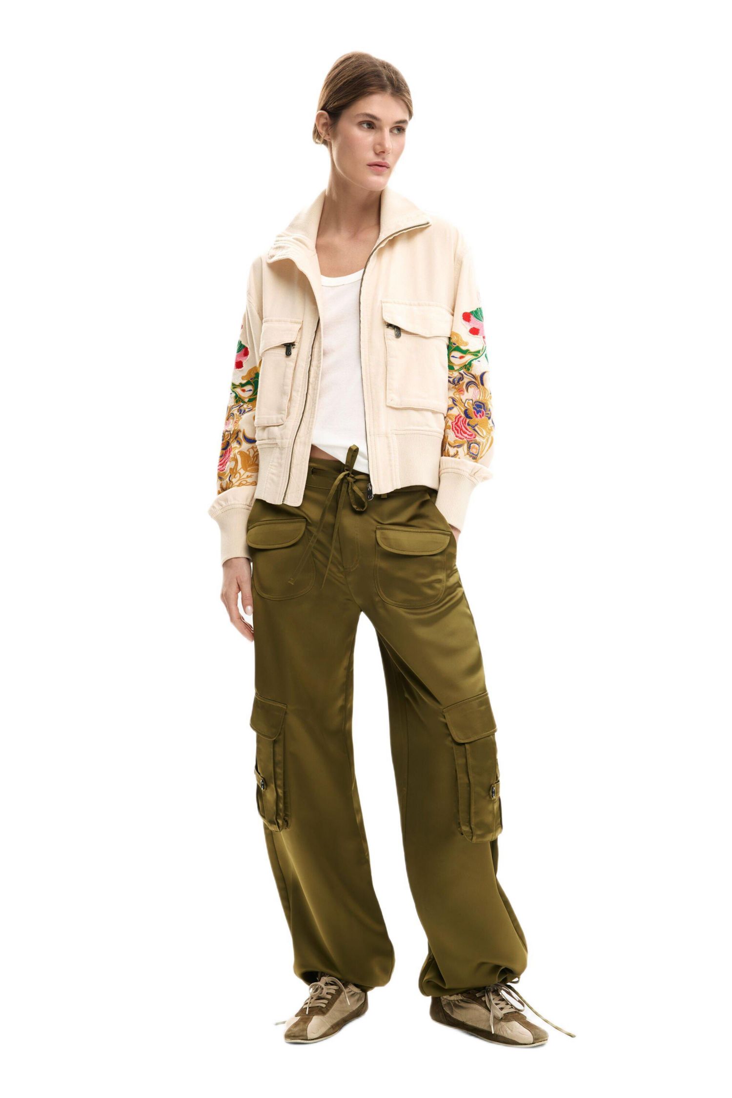 Women's Patch jacket with flowers