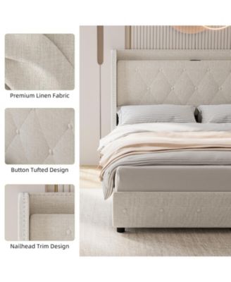 Full Bed Frame With 4 Storage Drawers