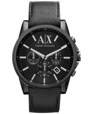 armani exchange leather watch