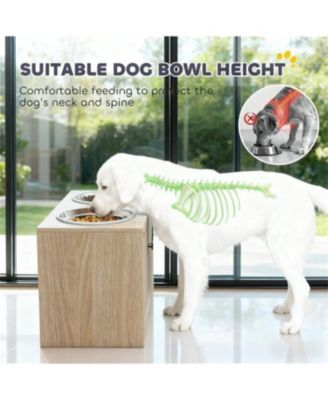 23.6 in. Wide Dog Bowls with Storage Cabinet in Oak