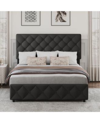 Full Size Bed Frame Space Saving, for Living Room, Guest Room