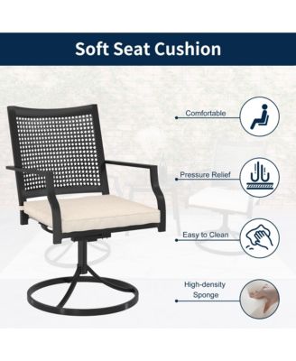 7-Piece Outdoor Dining Set Aluminum Extendable Table 53"- 106" with Swivel Dining Chair Outdoor Swivel Chairs