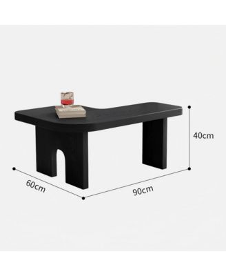 Modern Black Wooden Nesting Coffee Table Set, 70.86" Extendable Splicing Center Table for Living Room