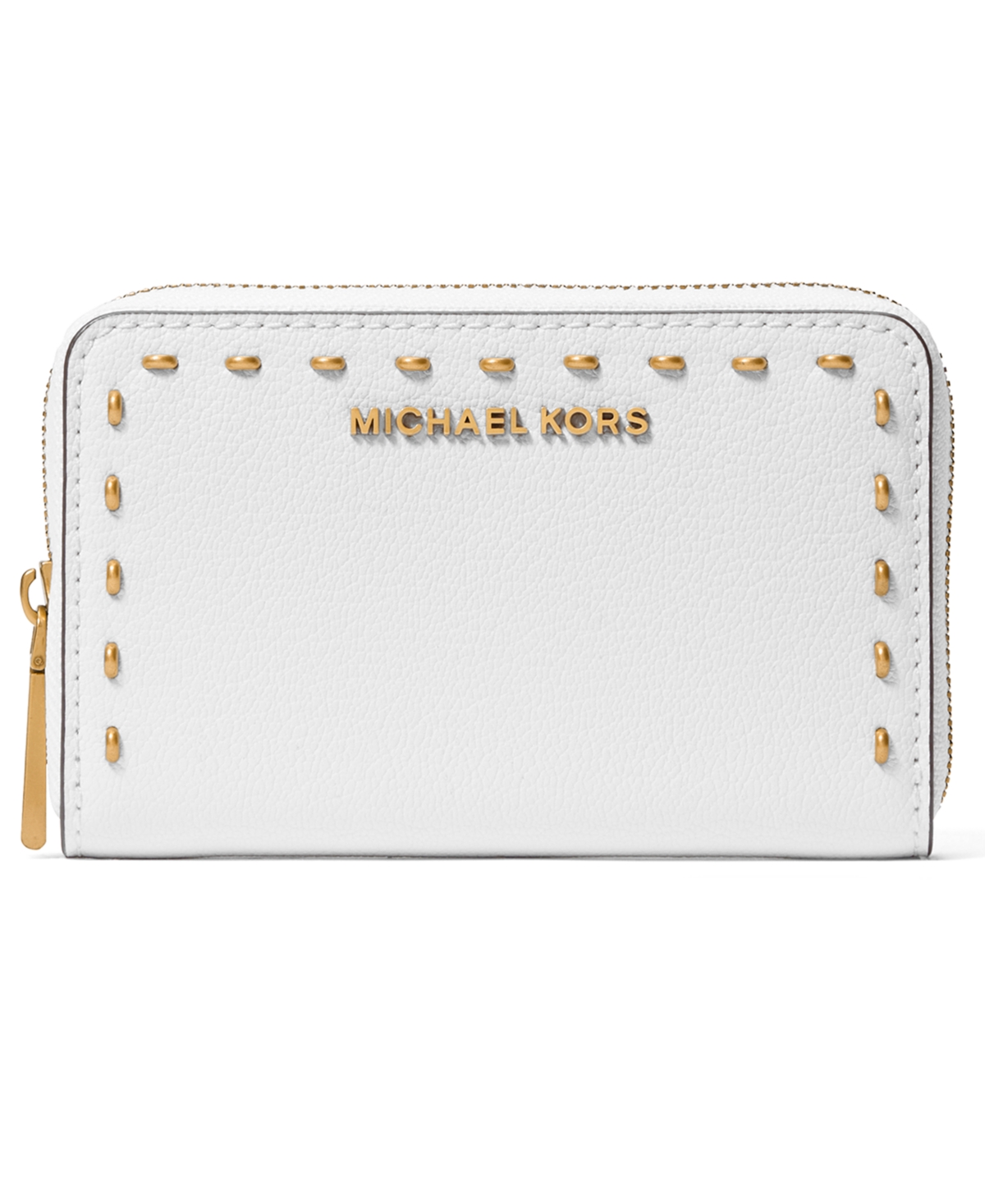 Michael Kors Jet Set Small Zip Around Card Case In White