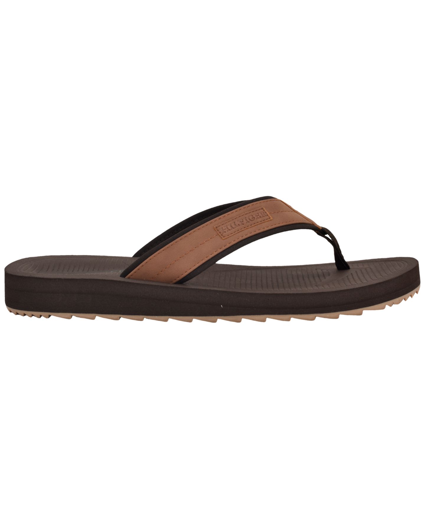 Мужские сандалии Tommy Hilfiger Orlind Casual Fashion Flip Flops, цвет: Средний коричневый — фото 2