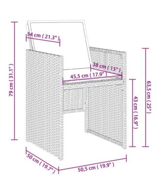 Patio Chairs with Cushions 4 pcs Gray Poly Rattan
