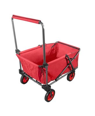 Large Folding Portable Wagon with Travel Wheels, Red
