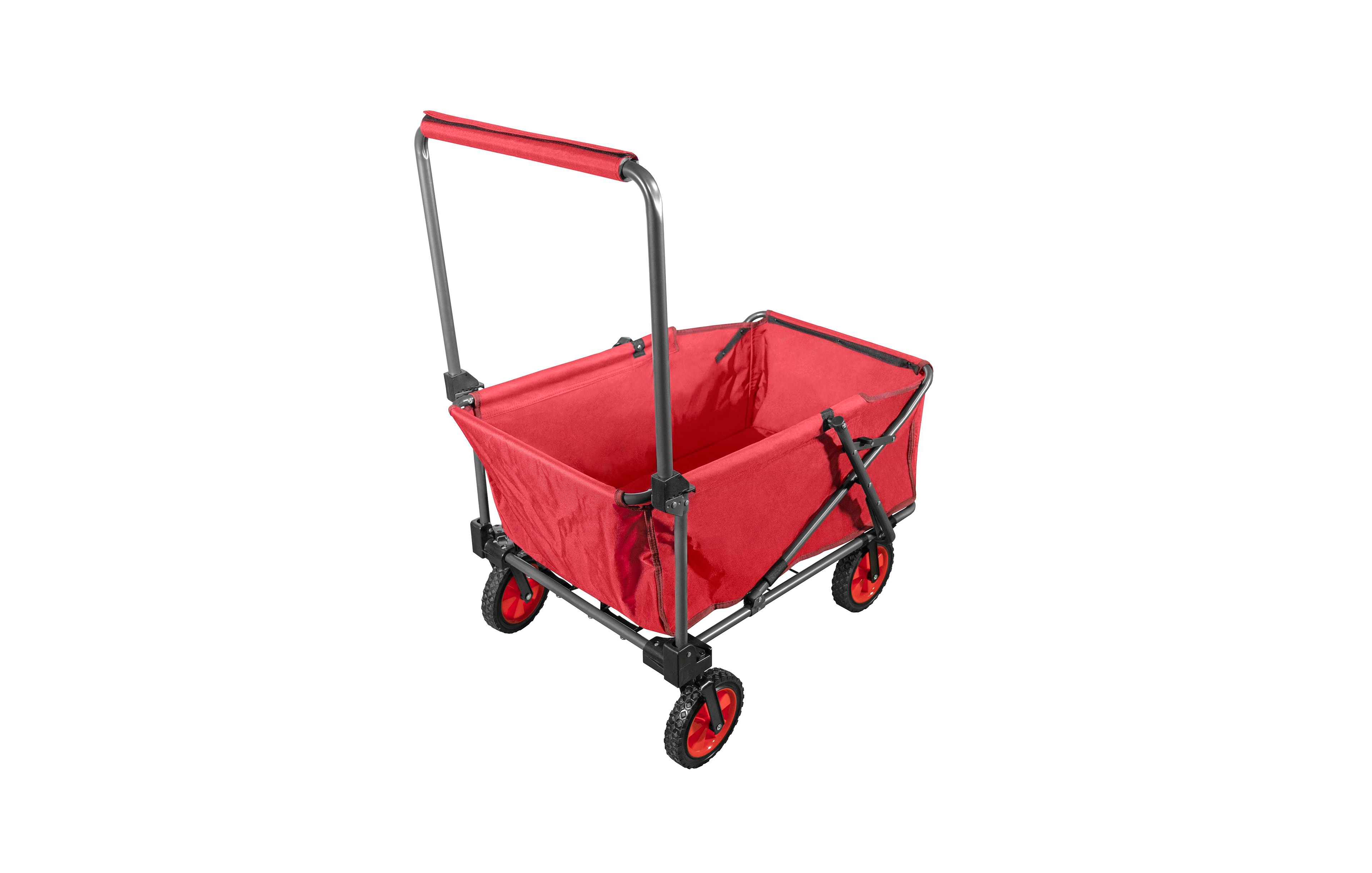 Zenithen Large Folding Portable Wagon with Travel Wheels, Red