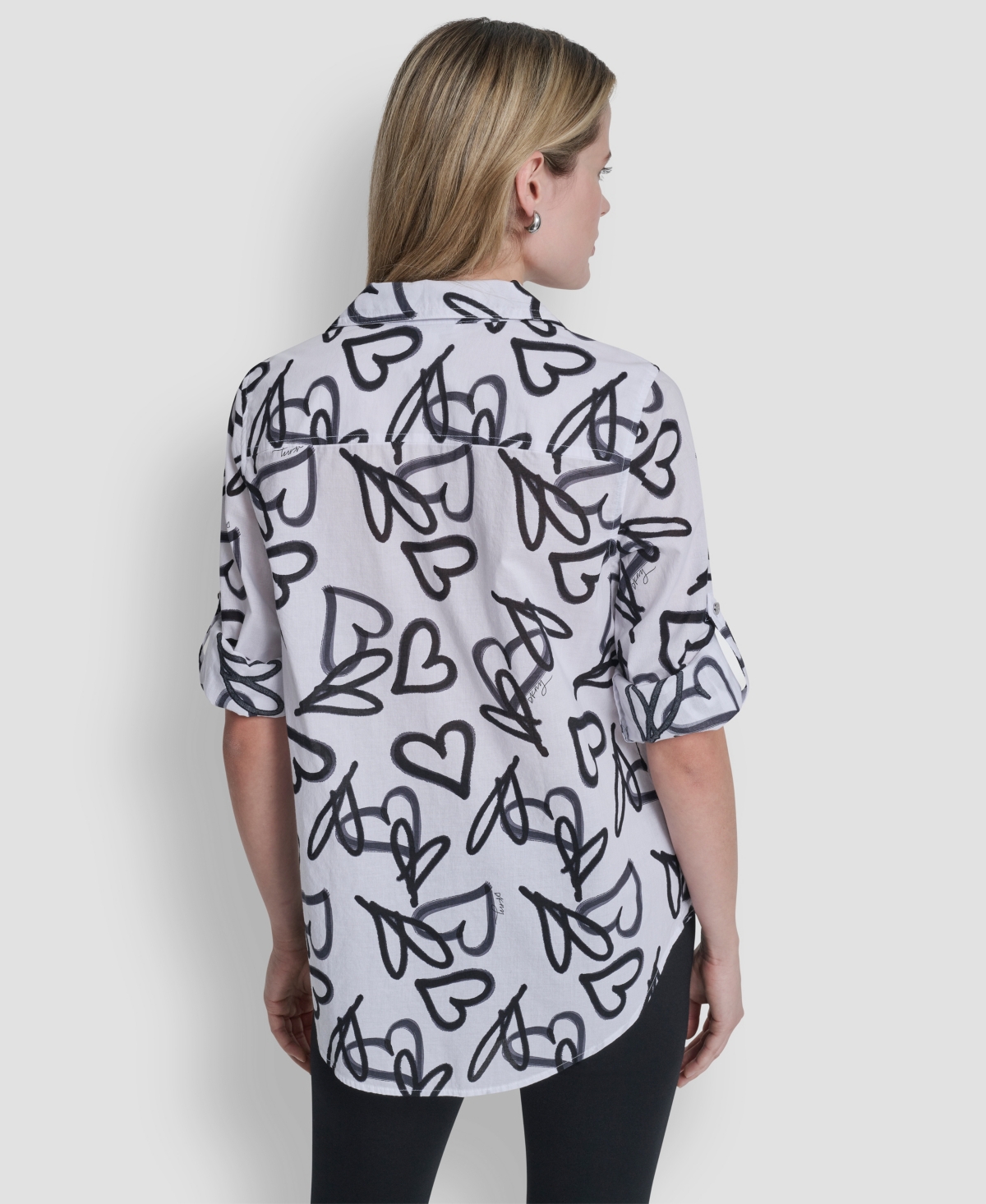 Dkny Women's Printed Long-Sleeve Shirt