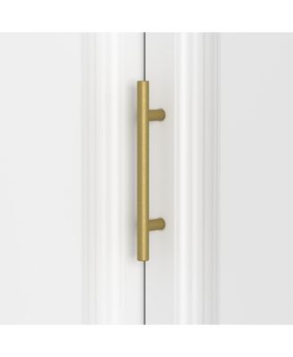 White Wood 6-Door Corner Wardrobe Armoires with Storage Shelves