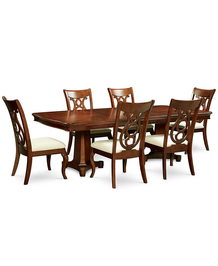Furniture Closeout! Bordeaux Double Pedestal 7Pc. Dining Set (Dining