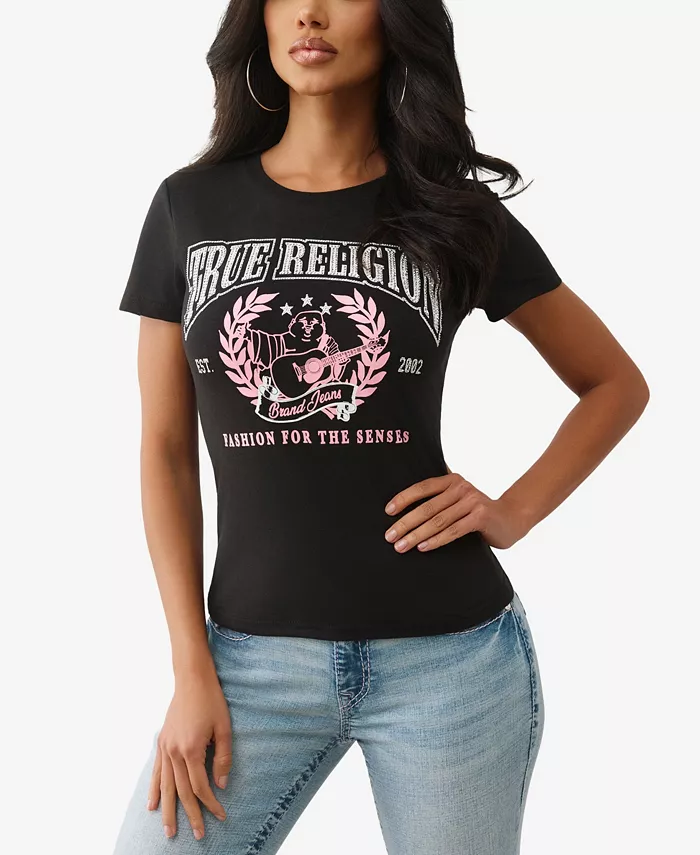 Women's Short Sleeve Crystal Buddha T-Shirt - thumbnail 4