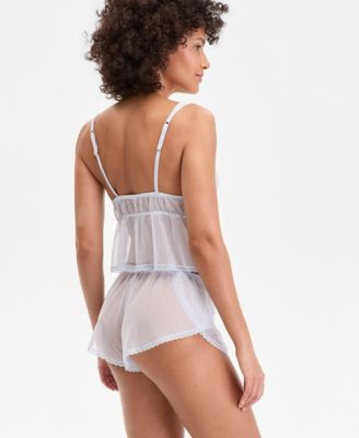 I.N.C International Concepts Women's Dot Mesh Tank and Shorts Set