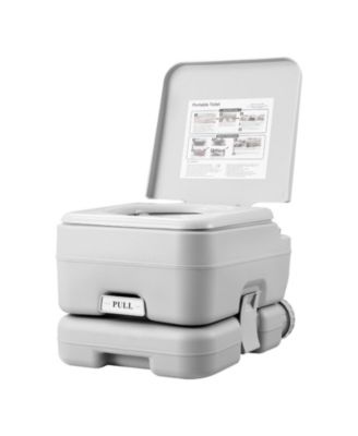 Portable Camping Toilet with Carry Bag, RV Toilet with 3.2 Gal Waste Tank, Push-Button Pressurized Flush Commode