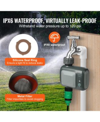 WiFi Sprinkler Timer, Single Outlet Smart Hose Faucet Timer with Brass Inlet, 2.4GHz WiFi/Bluetooth App Control, IPX6