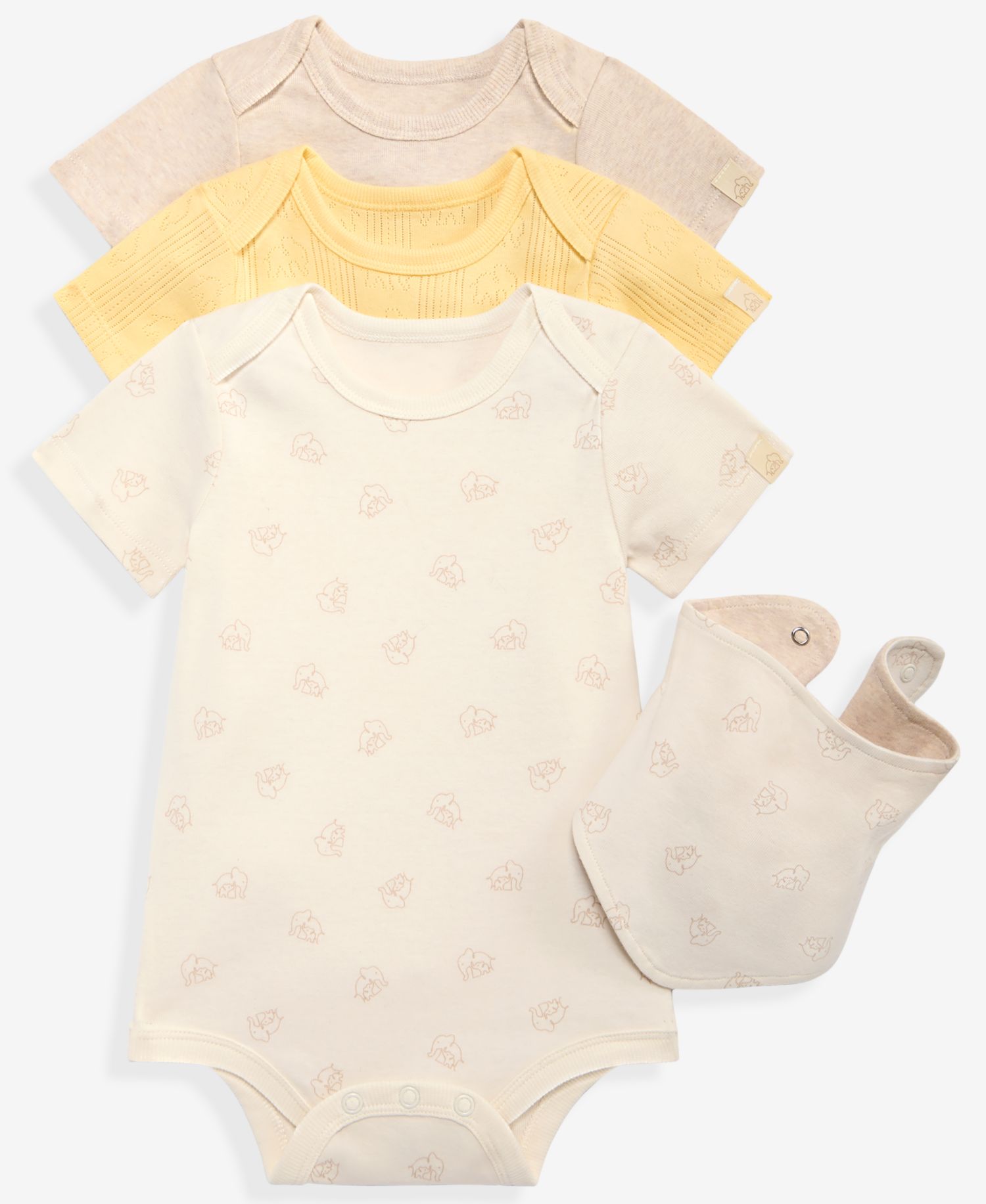 Everyday Baby Essentials Baby Boys' or Baby Girl 3-Pack Short Sleeve Bodysuits & Bib Set