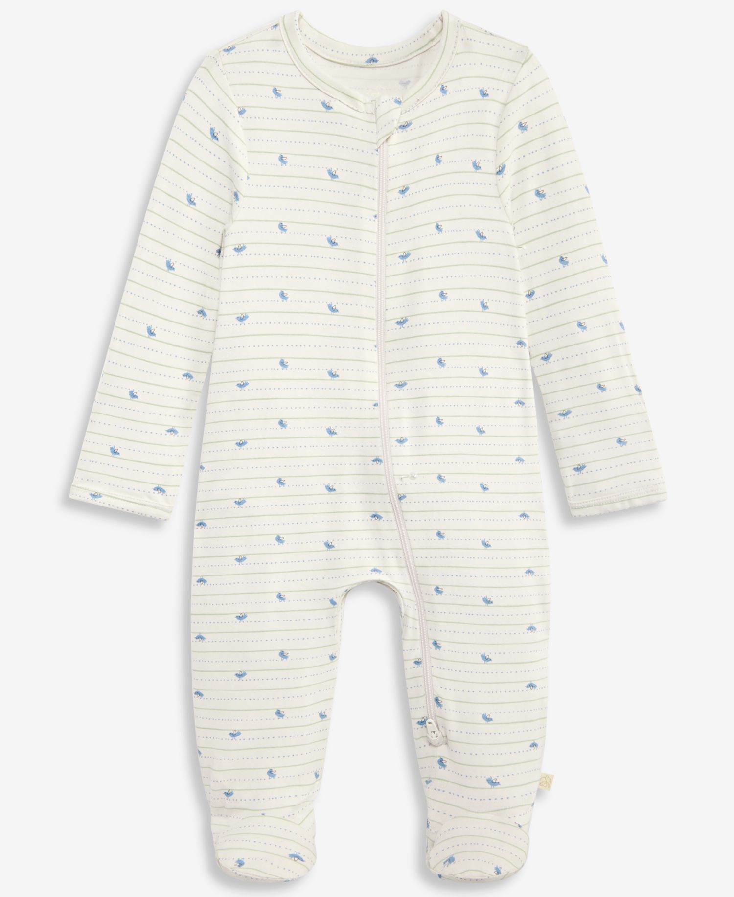 Baby Boys' Bird-Print 2-Way Zip Coveralls