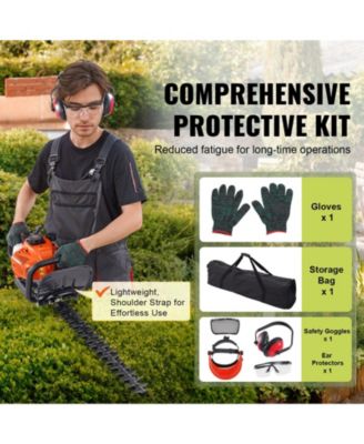 23.2" 26CC 2-Cycle Gas Hedge Trimmer, Dual-Sided Dual-Action Blade, 180&deg; Adjustable Head, Handheld Trimmer for Shrubs