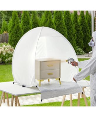 Pop-Up Spray Paint Shelter, 40 x 35 x 40 in Portable Spray Paint Tent with Built-In Floor, Exhaust Window, Storage Bag