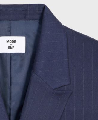 Men's Slim-Fit Double-Breasted Pinstripe Blazer
