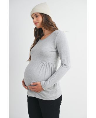 Women's Scoop Neck Long Sleeve Maternity Top