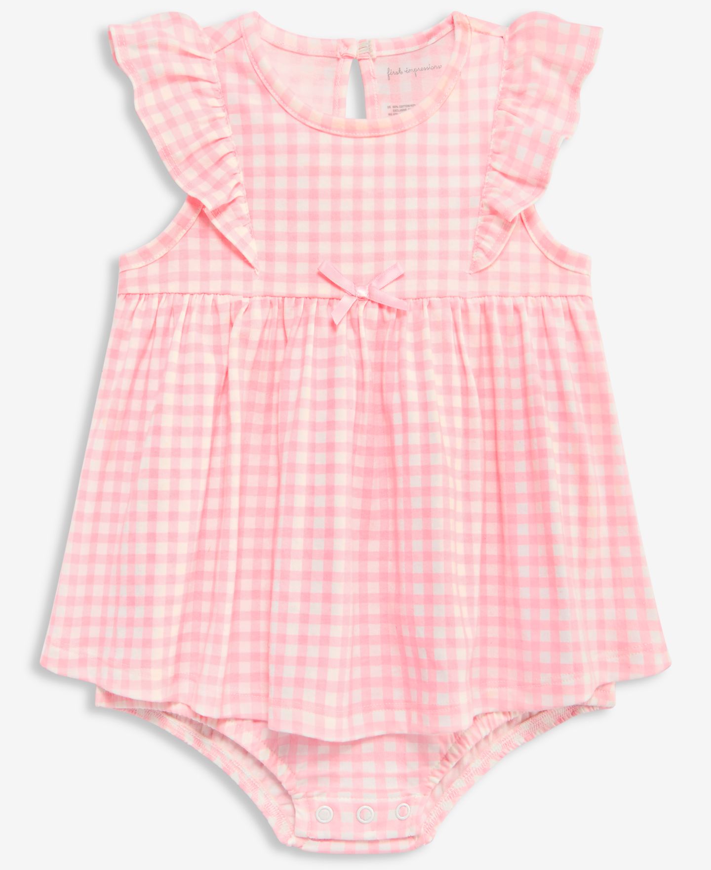 Детский солнцезащитный костюм First Impressions Pretty Gingham, цвет: Розовый — фото 4