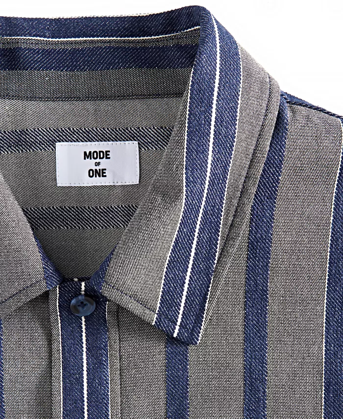 Men's Relaxed-Fit Striped Overshirt - thumbnail 4