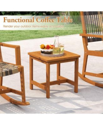 Acacia Wood 3-Piece Patio Rocking Bistro Set