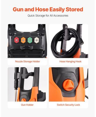 Electric Pressure Washer, 4200 PSI Max, 2.8 GPM, 4 Quick-Connect Nozzles, Foam Cannon, High Power Cleaning Machine