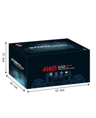 1:12 Scale 31 MPH High-Speed RC Off-Road Truck, 2.4GHz Remote with 330ft Range & LED Lights