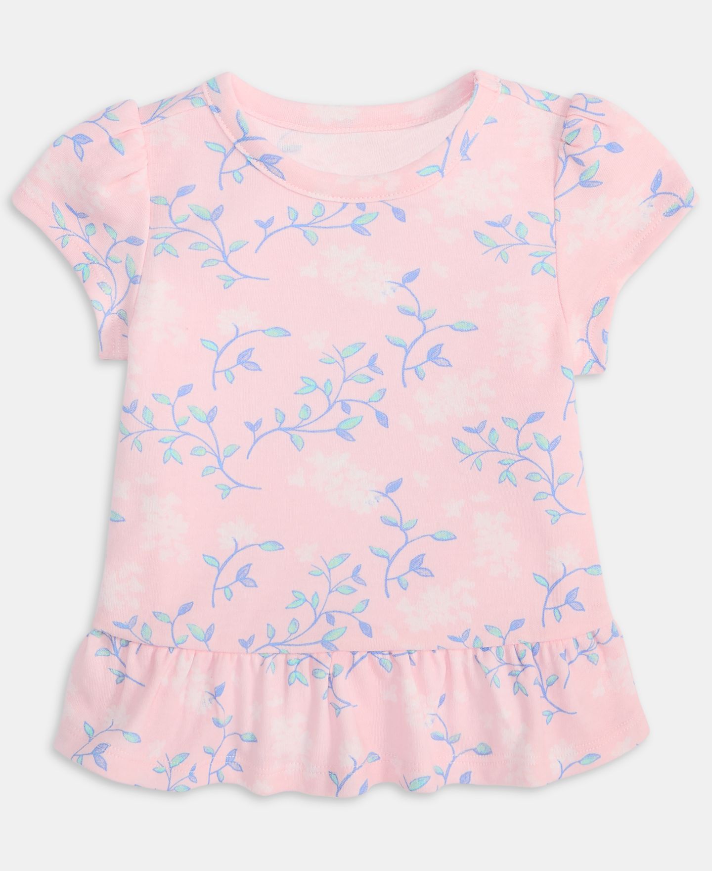 Футболка First Impressions Mix and Match Countryside Floral-Print Peplum T-Shirt для девочек-малышей, цвет: Розовый — фото 1