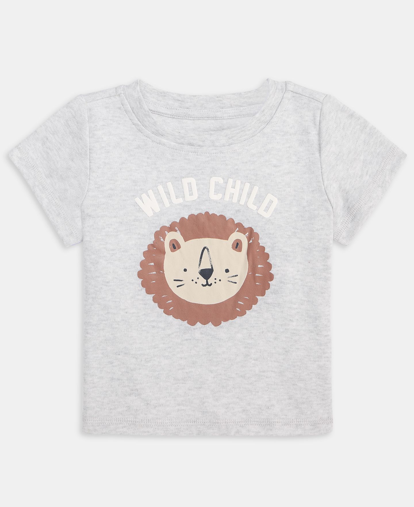 Футболка First Impressions Unisex Mix and Match Wild Child T-Shirt для мальчиков-малышей, цвет: Меланжевый — фото 1