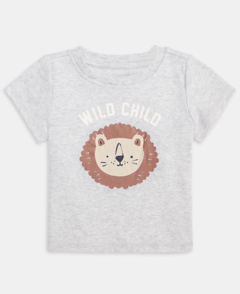 Футболка First Impressions Mix and Match Wild Child Graphic для мальчиков-малышей, цвет: Меланжевый