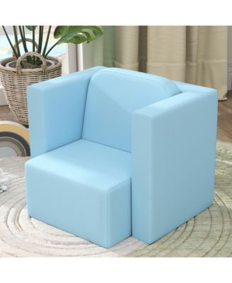 2-in-1 Kids Sofa, Convertible Table and Chair Set, Light