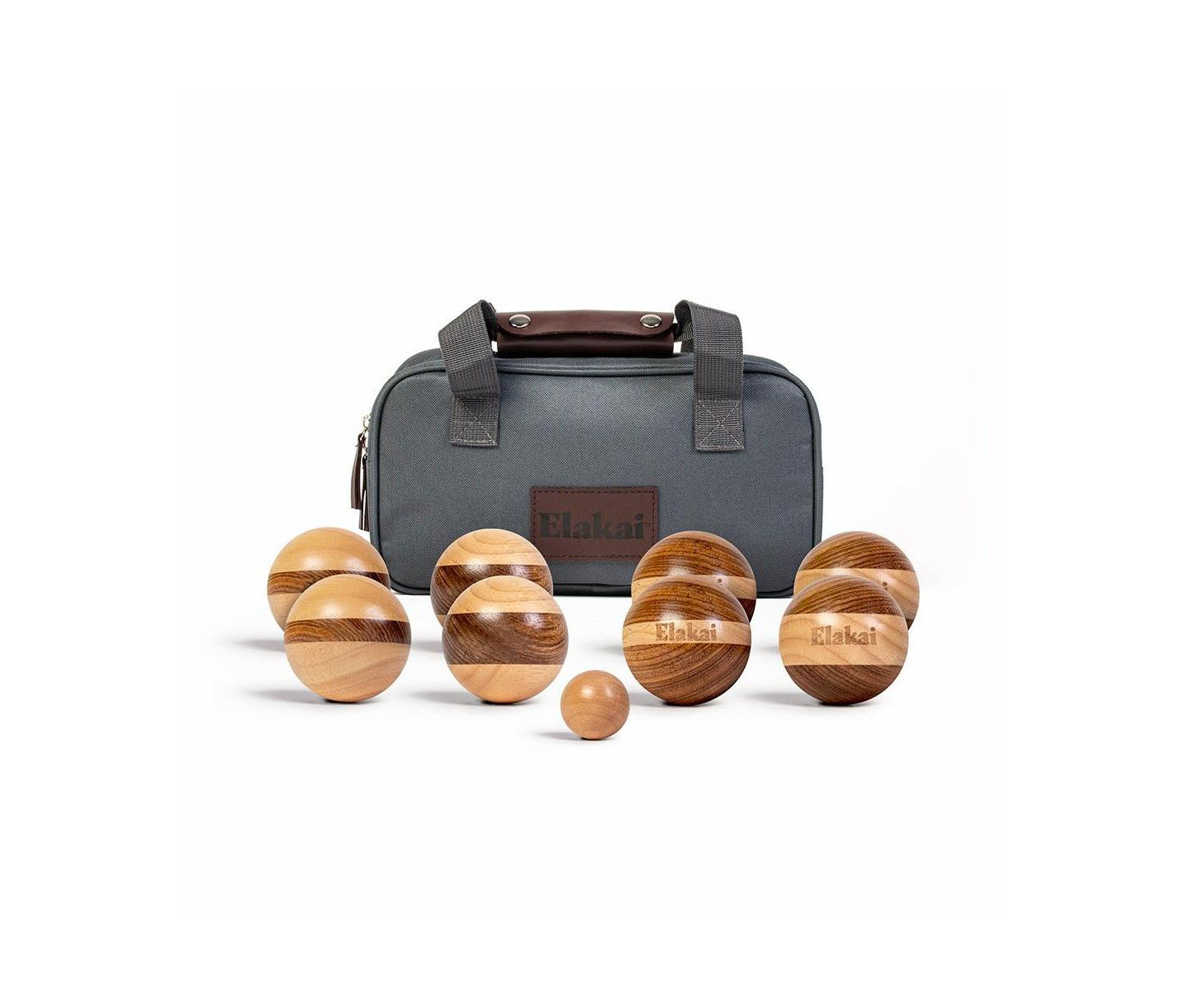 Детские игрушки Elakai Hevea Wood 72mm Travel Bocce Set, цвет: Светлый коричневый — фото 1
