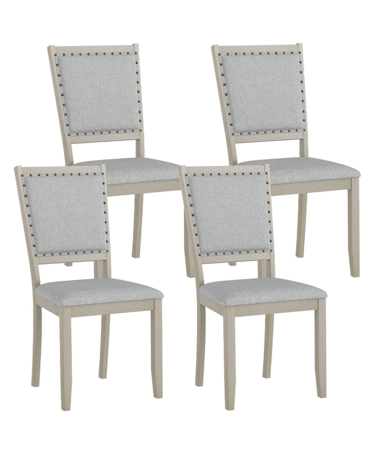 Farmhouse Dining Chair Fabric Upholstered Kitchen Chairs for Dining Room