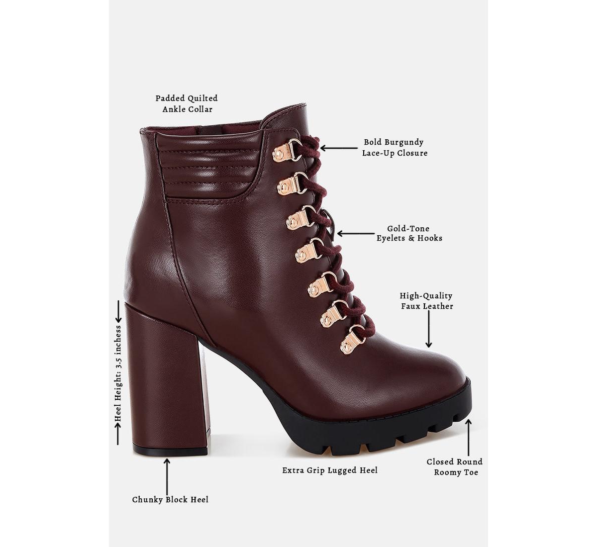 Womens hamiltons lace up block heel boots