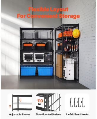 5-Tier Storage Shelves, 3000-Lb Capacity, Adjustable Heavy-Duty Utility Rack