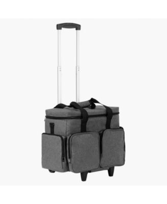 Rolling Laptop Bag for 15.6" Laptop, Wheeled Briefcase with Detachable Trolley, Telescopic Handle, Computer Tote Bag