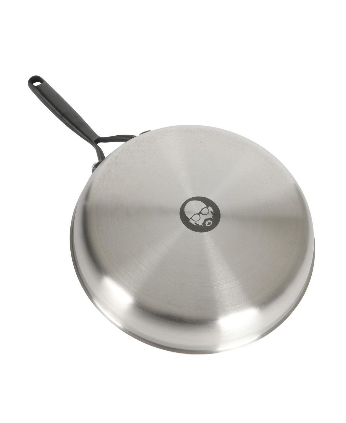 Babish 12-Inch Tri-Ply Stainless Steel Frying Pan with Lid & Black Handle – Professional Grade Skillet for Searing, Sauteing & Even Heat Cookin