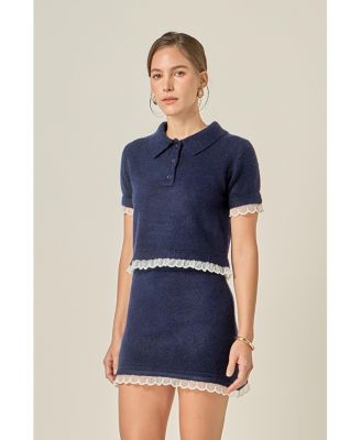 Women's Scallop Detailed Knit Top