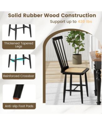 Dining Chairs with PE Rattan Seats for Dining Room, Kitchen, Restaurant