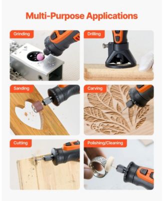 136-Piece Cordless Rotary Tool Kit, DC8V Mini Rotary Tool, 5 Speeds 5000–30000 RPM, Multi-Purpose DIY Tool Set