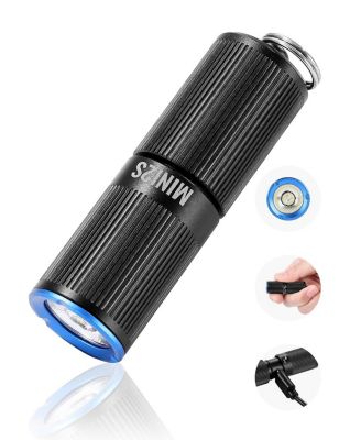 Rechargeable Mini Keychain LED Flashlight, 200 High Lumens, 2 Lighting Modes, IPX7 Waterproof