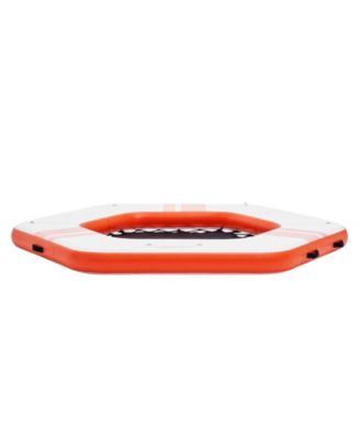 Inflatable Floating Dock Platform,  8.5FT Dock with  5FT Trampoline Mesh Pool, Non-Slip, Portable Bag, Detachable Ladder