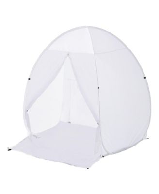 Pop-Up Spray Paint Shelter, 60 x 60 x 70 in Portable Spray Paint Tent with Built-In Floor, Exhaust Window, Storage Bag