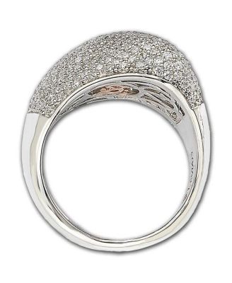 Suzy Levian Sterling Silver Cubic Zirconia Pave Tilted Dome Ring